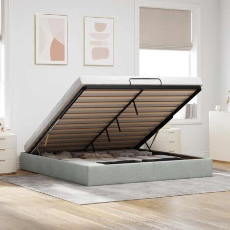 vidaXL Struttura Letto Pouf senza Materasso 180x200 cm in Velluto