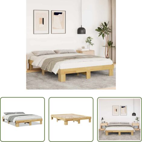 vidaXL Struttura Letto Senza Materasso 140x190 cm in Legno di Rovere