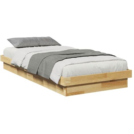 vidaXL Struttura Letto Senza Materasso 75x190 cm in Legno di Rovere