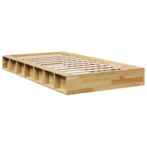 vidaXL Struttura Letto Senza Materasso 75x190 cm in Legno di Rovere
