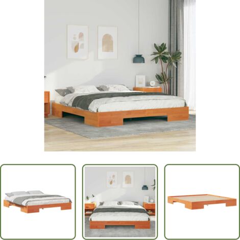 vidaXL Struttura Letto -  Struttura del letto Marrone 200 x 200 cm
