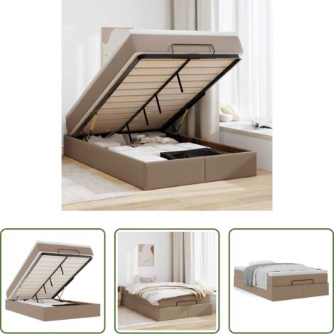 vidaXL Struttura letto -  Struttura Letto Pouf con Materasso 120x190 cm Similpelle