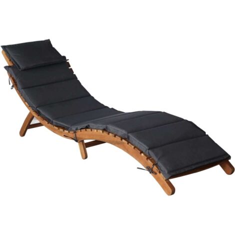 vidaXL Sunloungers Dark Grey Solid Acacia Wood