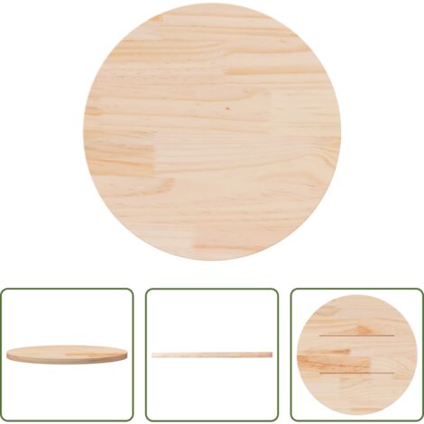 vidaXL Superficie de mesa -  Superficie de mesa madera maciza de pino Ø50x2,5 cm