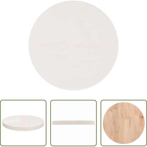 vidaXL Superficie de mesa -  Superficie de mesa madera maciza de pino blanco Ø30x2,5 cm
