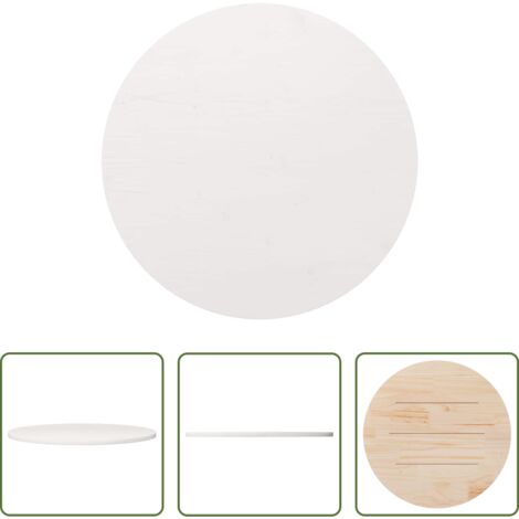 vidaXL Superficie de mesa -  Superficie de mesa madera maciza de pino blanco Ø90x2,5 cm