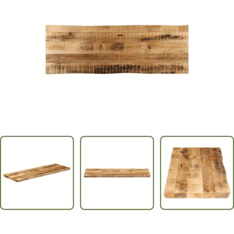 vidaXL Superficie de mesa -  Tablero de mesa borde natural madera maciza mango 120x40x3,8 cm
