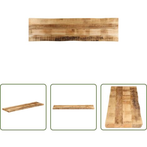 vidaXL Superficie de mesa -  Tablero de mesa borde natural madera maciza mango 180x40x3,8 cm