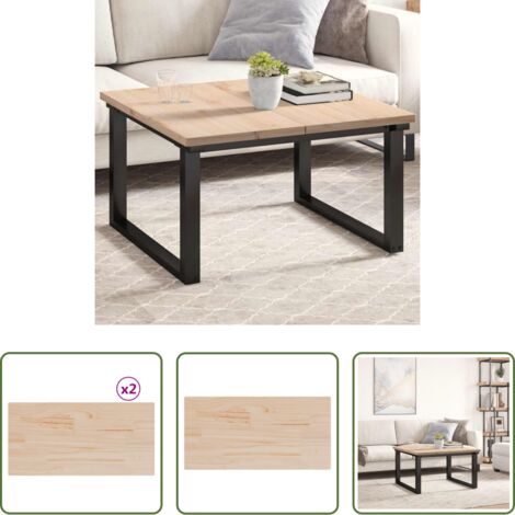 vidaXL Superficie de mesa -  Tablero de mesa rectangular 2 uds madera de pino 80x40x2,5 cm