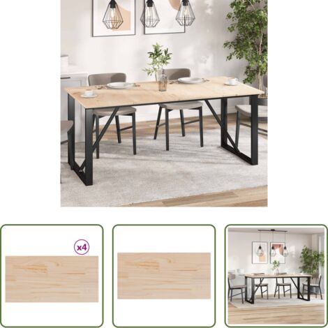 vidaXL Superficie de mesa -  Tablero de mesa rectangular 4 uds madera de pino 90x45x1,7 cm