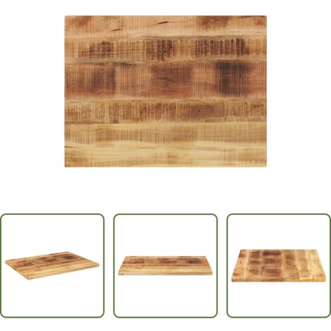 vidaXL Superficie de mesa -  Tablero de mesa rectangular madera mango rugosa 80x60x3,8 cm