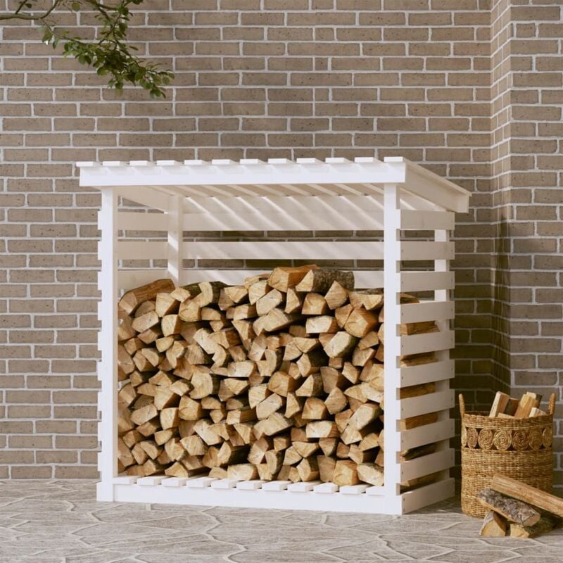 Vidaxl - Support pour bois de chauffage Blanc 108x73x108 cm Bois de pin