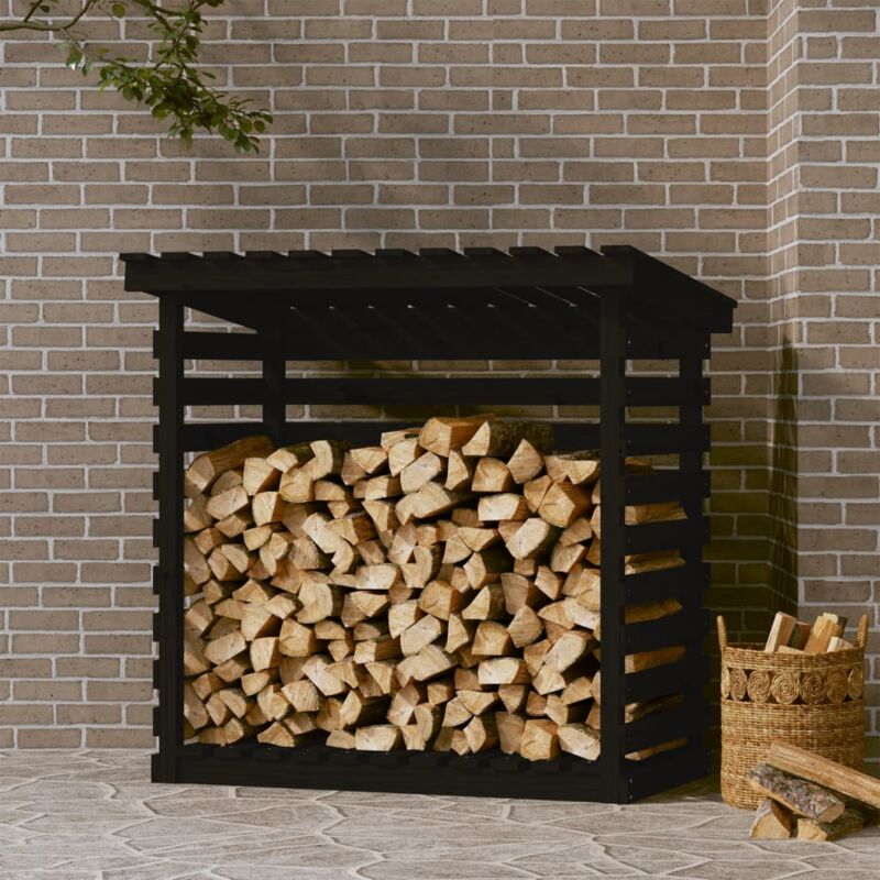 Vidaxl - Support pour bois de chauffage Noir 108x73x108 cm Bois de pin