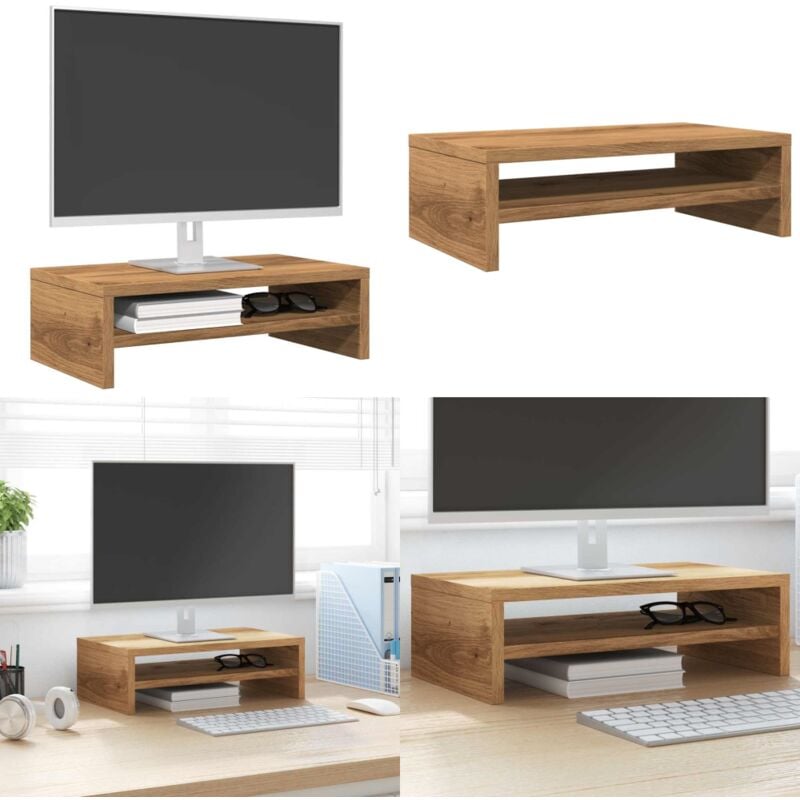 Vidaxl - Support de moniteur chêne artisanal 42x24x13 cm bois ingénierie