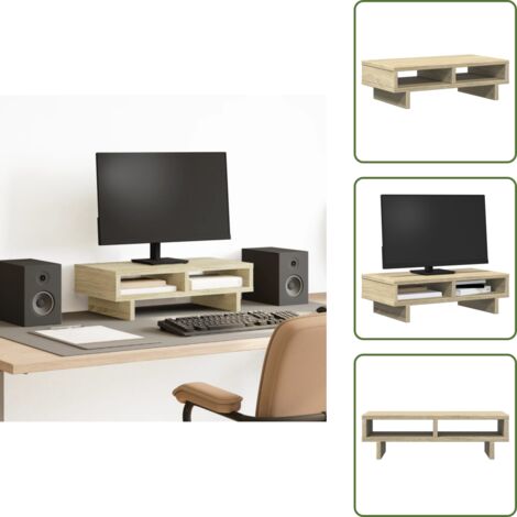 vidaXL Support de moniteur chêne sonoma 50x27x15 cm bois d'ingénierie
