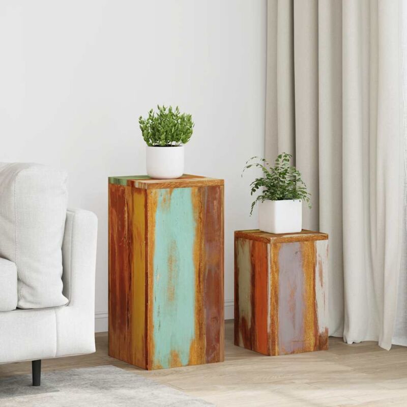 Tables d'appoint 2 pcs Bois de récupération massif