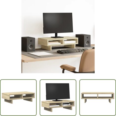 vidaXL Support écran bois d'ingénierie -  Support de moniteur chêne sonoma 50x27x15 cm bois d'ingénierie