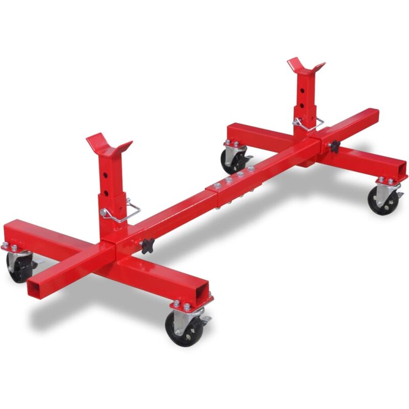 Vidaxl - Support d'essieu mobile Rouge