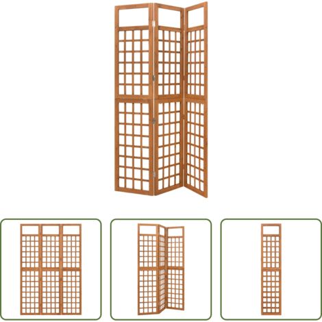 vidaXL Support plantes -  Cloison de séparation à 3 panneaux/treillis bois sapin massif