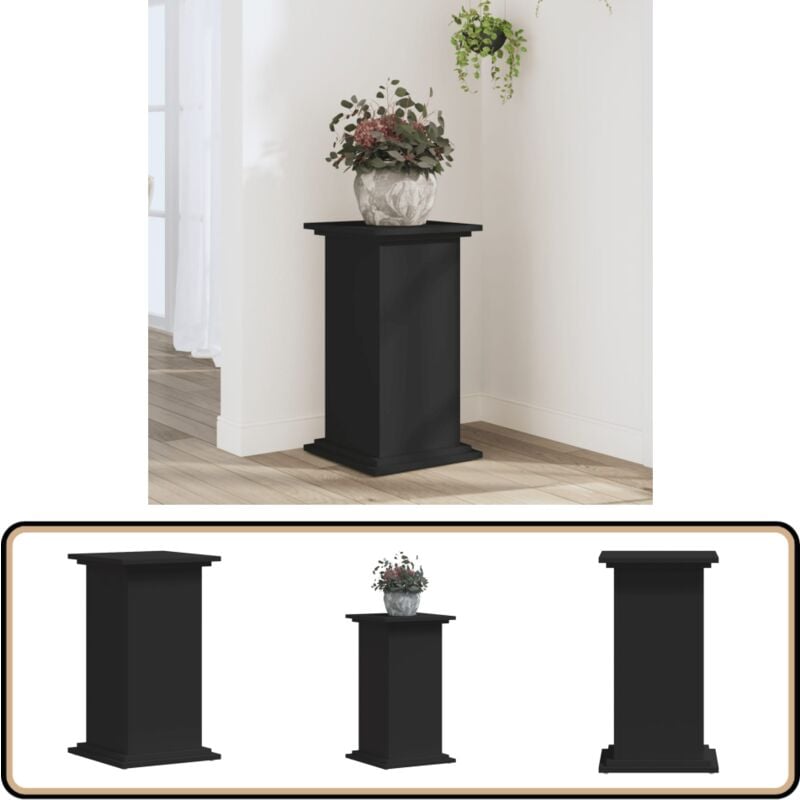 Vidaxl - Support pour plantes noir 33x33x60 cm bois d'ingénierie