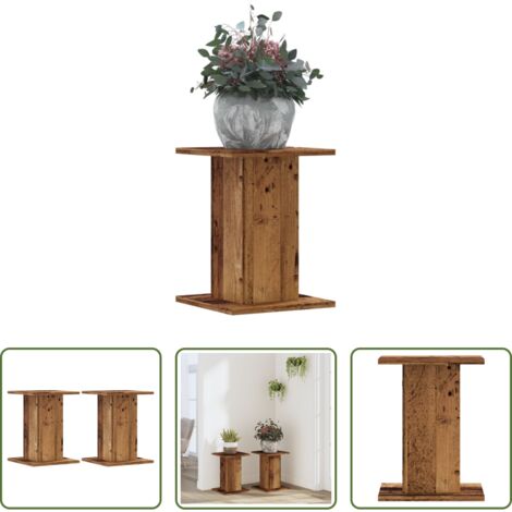 vidaXL Supporti decorativi -  Supporti per Piante 2 pz Legno Vecchio 30x30x40 cm Truciolato