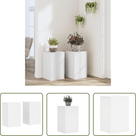 vidaXL Supporti in legno -  Supporti per Piante 2 pz Bianchi 30x30x50cm Legno Multistrato