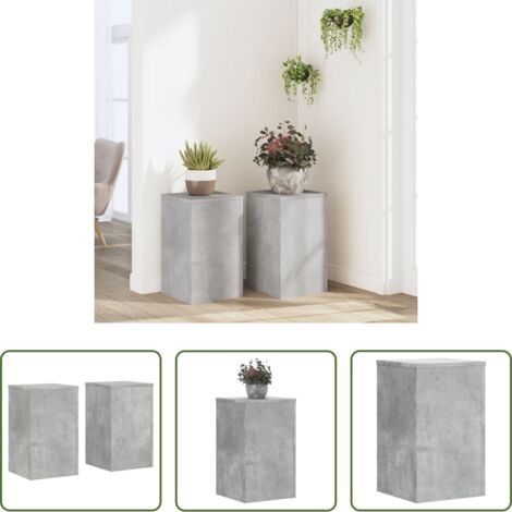 vidaXL Supporti in legno -  Supporti per Piante 2 pz Grigio 30x30x50 cm Legno Multistrato