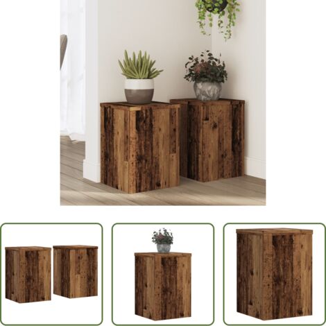 vidaXL Supporti in legno -  Supporti per Piante 2 pz Legno 25x25x35 cm Legno Multistrato