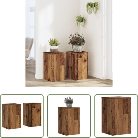 vidaXL Supporti in legno -  Supporti per Piante 2 pz Legno 30x30x50 cm Legno Multistrato