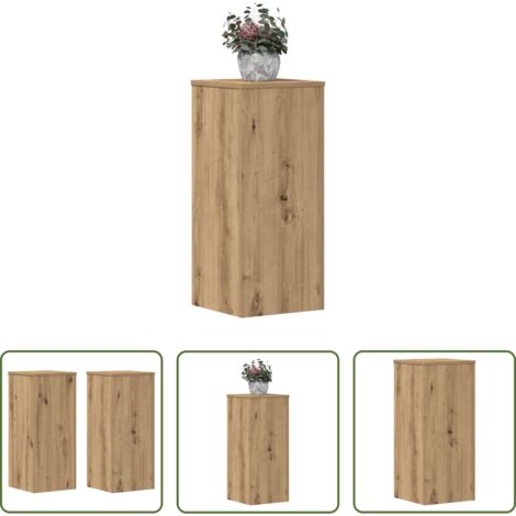 vidaXL Supporti in legno -  Supporti per Piante 2 pz Rovere 30x30x70 cm in Multistrato