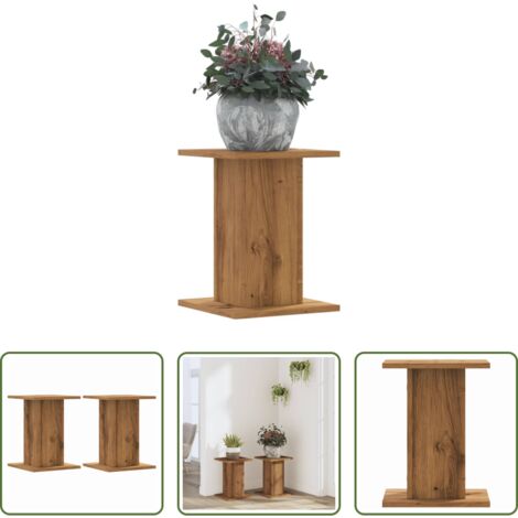 vidaXL Supporti in truciolato -  Supporti Piante 2 pz Rovere Artigianale 30x30x40 cm Truciolato
