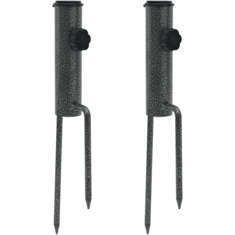 vidaXL Supporti Ombrellone con Picchetti 2pz 9x35cm Acciaio