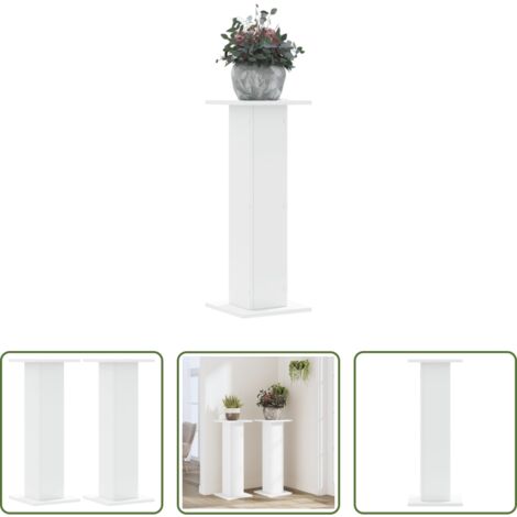 vidaXL Supporti per piante decorativi -  Supporti per Piante 2 pz Bianchi 30x30x80 cm Legno Multistrato