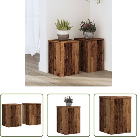 vidaXL Supporti per vasi - Supporti per Piante 2 pz Legno 20x20x30 cm Legno Multistrato