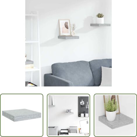 vidaXL Supporto a parete -  Scaffale a Parete Grigio Cemento 23x23,5x3,8 cm in MDF