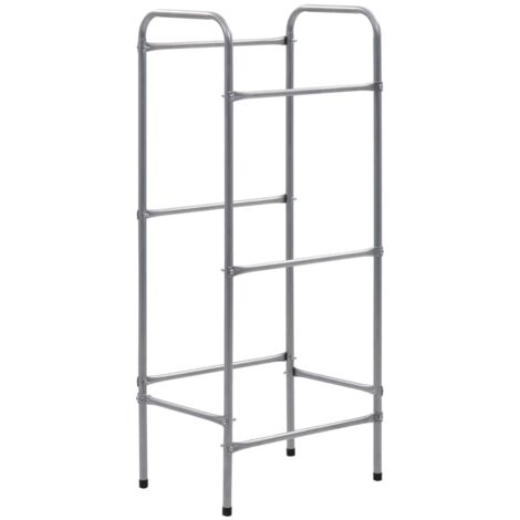 vidaXL Supporto con Ripiani per 3 Casse Argento 50x33x116 cm Acciaio