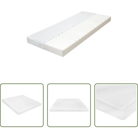 vidaXL Supporto corpo -  Materasso 140x200 cm 7 Zone Schiuma di Poliuretano 10 cm H2 H3
