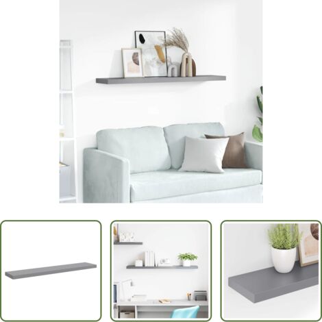 vidaXL Supporto espositivo -  Scaffale a Parete Grigio 120x23,5x3,8 cm in MDF