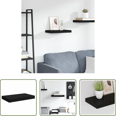 vidaXL Supporto espositivo - Scaffale a Parete Nero 40x23x3,8 cm in MDF