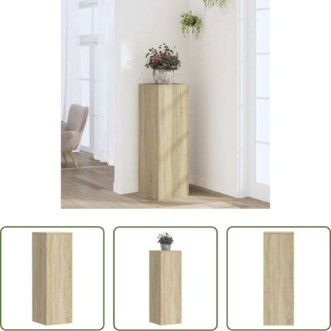 vidaXL Supporto in legno -  Supporto per Piante Rovere Sonoma 33x33x100cm Legno Multistrato