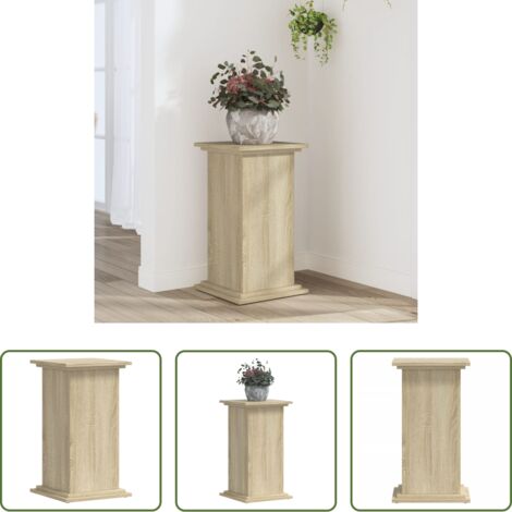 vidaXL Supporto in legno -  Supporto per Piante Rovere Sonoma 33x33x60 cm Legno Multistrato