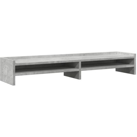 vidaXL Supporto Monitor Grigio Cemento 100x24x16 cm Legno Multistrato