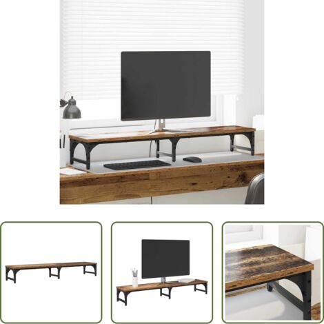 vidaXL Supporto monitor legno -  Supporto per Monitor Legno vecchio 105 x 23 x 15,5 cm