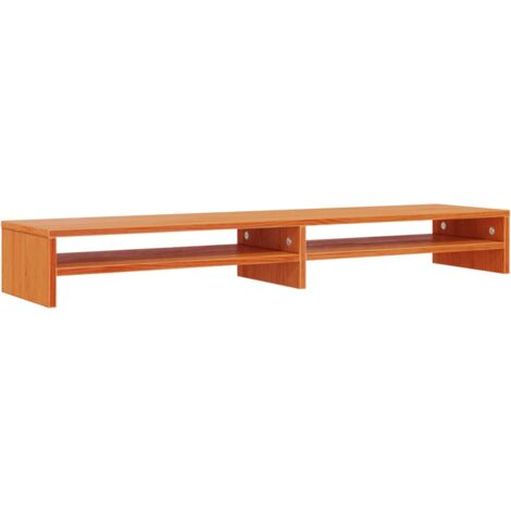 vidaXL Supporto Monitor Marrone Cera 100x24x13 cm Legno Massello Pino