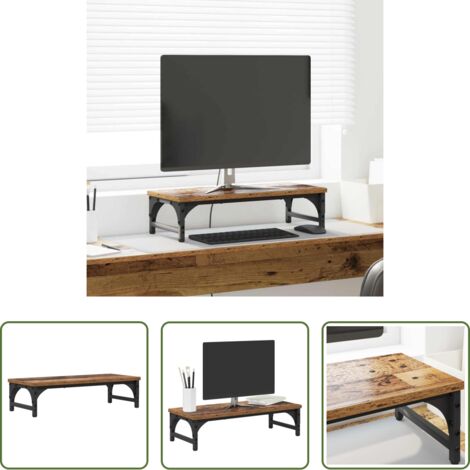 vidaXL Supporto monitor minimalista -  Supporto per Monitor Legno vecchio 55 x 23 x 14 cm