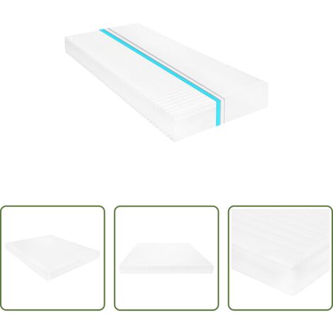 vidaXL Supporto per colonna vertebrale -  Materasso 180x200 cm 7 Zone Schiuma di Poliuretano 16 cm H2 H3