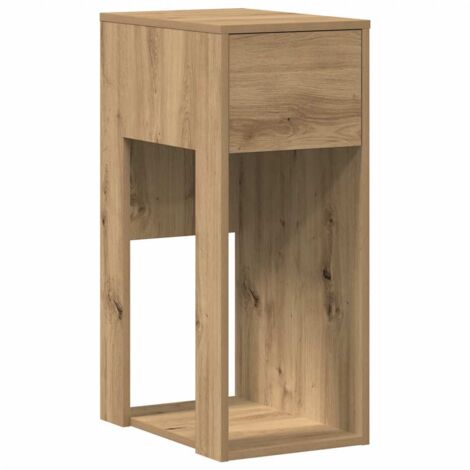 vidaXL Supporto per Computer a Torre con Cassetto Rovere 30x44x74 cm
