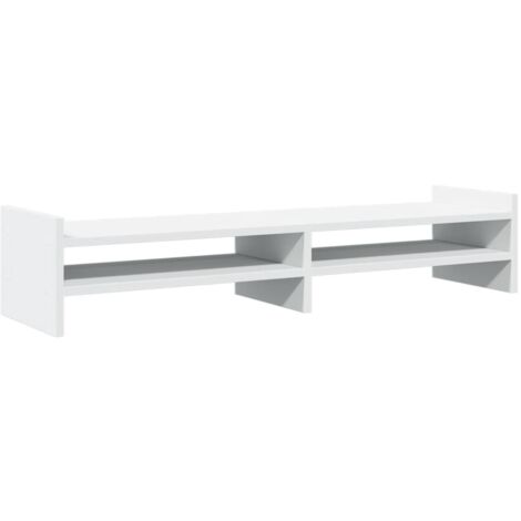 vidaXL Supporto per Monitor Bianco 100x27x20 cm in Legno Multistrato
