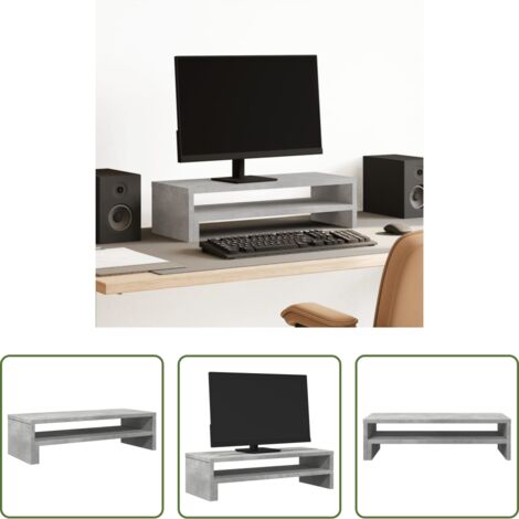 vidaXL Supporto per schermo -  Supporto per Monitor Grigio Cemento 54x22x15 cm in Truciolato