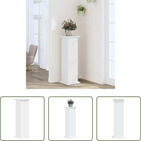 vidaXL Supporto per vasi -  Supporto per Piante Bianco 33x33x100 cm in Truciolato